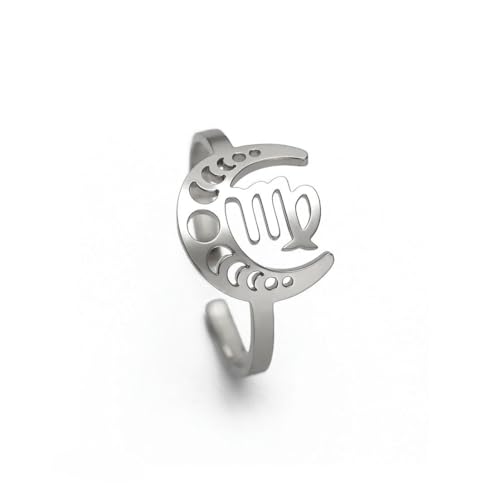 fycouyee Sternzeichen Ringe Edelstahl Offene Ringe Wassermann Löwe Skorpion Widder Schmuck fycouyee Sternzeichen Ringe Edelstahl Offene Ringe Wassermann Löwe Skorpion Widder Schmuck von fycouyee