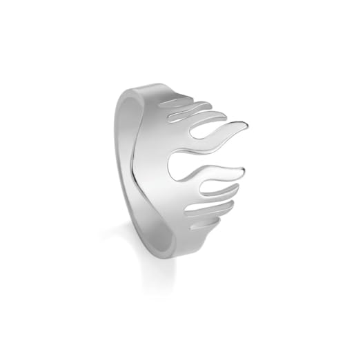 fycouyee Stilvolle Persönlichkeit 18k Paar Flamme Edelstahl Ring von fycouyee