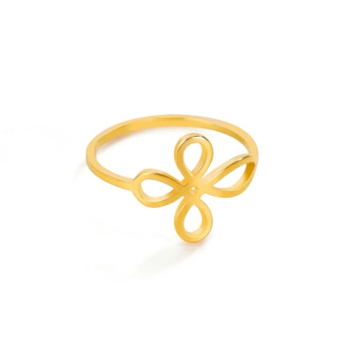 fycouyee Stilvoller einfacher Kreuzknoten Chinesischer Knoten Ring aus Edelstahl fycouyee Stilvoller einfacher Kreuzknoten Chinesischer Knoten Ring aus Edelstahl von fycouyee