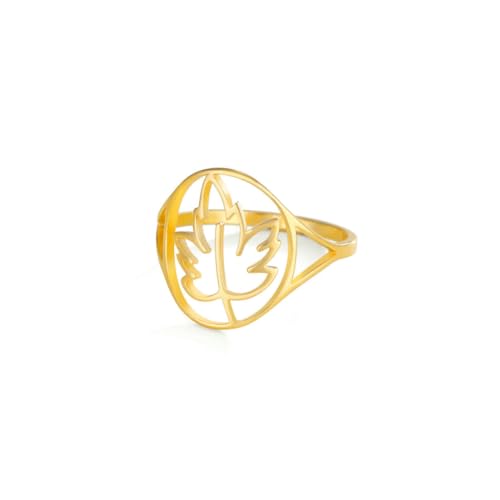 fycouyee Stilvoller schlichter Statement-Ring Hohlblattring aus Edelstahl fycouyee Stilvoller schlichter Statement-Ring Hohlblattring aus Edelstahl von fycouyee