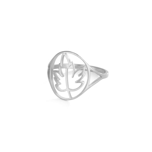 fycouyee Stilvoller schlichter Statement-Ring Hohlblattring aus Edelstahl fycouyee Stilvoller schlichter Statement-Ring Hohlblattring aus Edelstahl von fycouyee