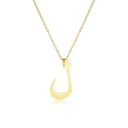 fycouyee Stilvolles Statement minimalistische arabische Buchstabenanhänger Halskette aus Edelstahl von fycouyee