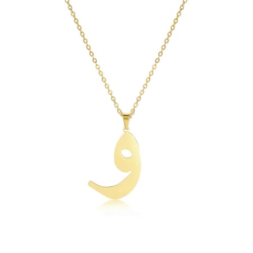 fycouyee Stilvolles Statement minimalistische arabische Buchstabenanhänger Halskette aus Edelstahl von fycouyee