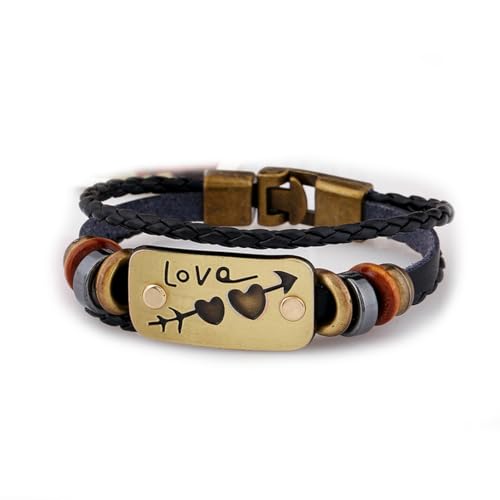 fycouyee Student Paar Armband geflochtenes Leder von fycouyee