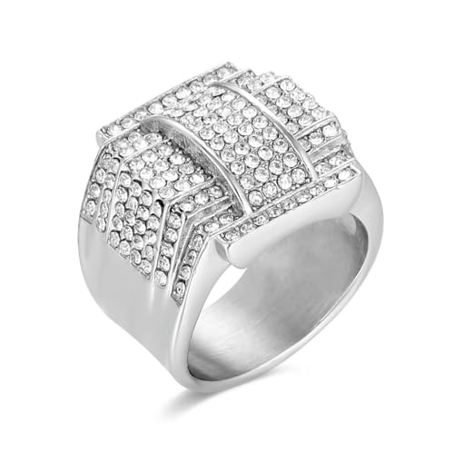 fycouyee TITANSTAHL VOLLDIAMANT LUXUS HIP-HOP RING von fycouyee