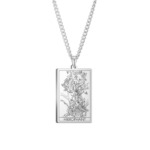 fycouyee Tarot 22 Spielkarten Quadrat Edelstahl Kubanische Halskette von fycouyee