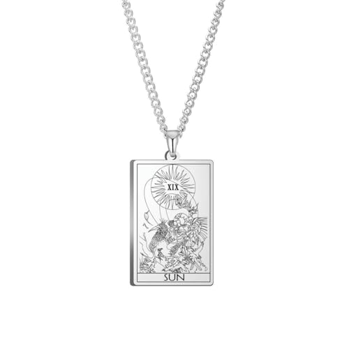 fycouyee Tarot 22 Spielkarten Quadrat Edelstahl Kubanische Halskette von fycouyee