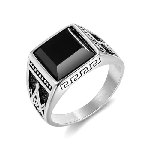 fycouyee Titanstahl Intarsien aus schwarzem Onyx Masonic AG Vintage Herrenring fycouyee Titanstahl Intarsien aus schwarzem Onyx Masonic AG Vintage Herrenring von fycouyee