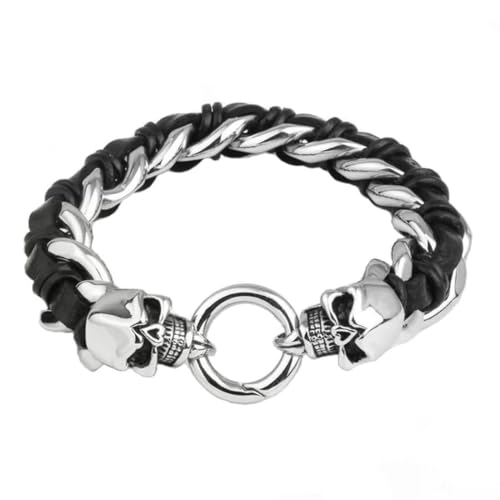 fycouyee Totenkopf Armband Persönlichkeit Herren Armband Mode Vintage Gewebter Schmuck von fycouyee