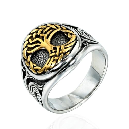 fycouyee Tree of Life Stainless Steel Rings Vintage Men's Rings von fycouyee