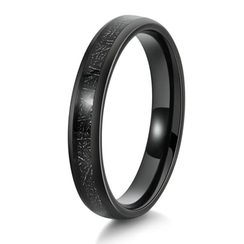 fycouyee Tungsten steel ring unisex black plating couple jewelry von fycouyee