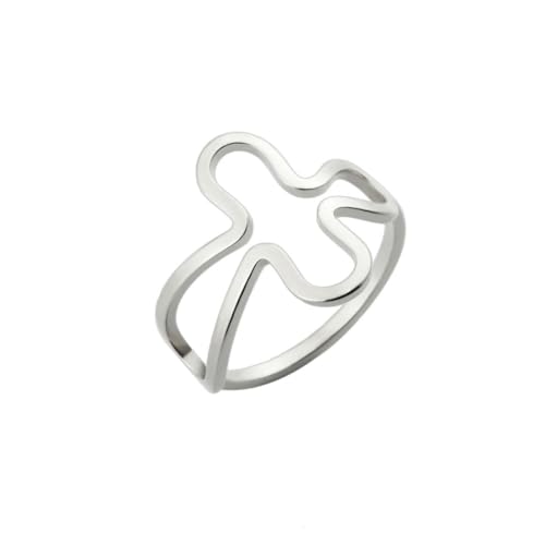 fycouyee Unregelmäßige hohle Kreuz Ring Edelstahl Gold Ring Party Schmuck Frau fycouyee Unregelmäßige hohle Kreuz Ring Edelstahl Gold Ring Party Schmuck Frau von fycouyee