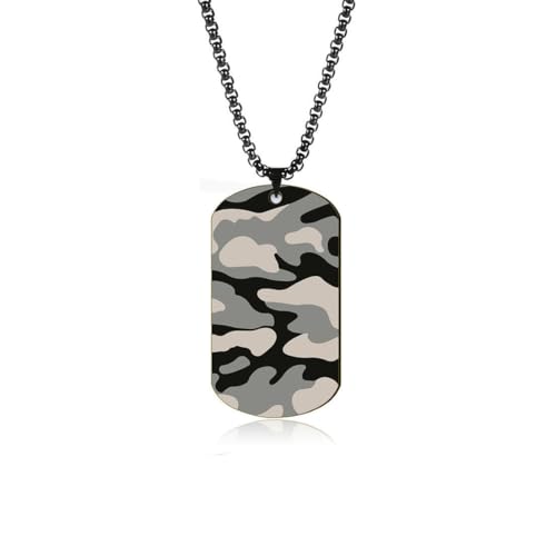 fycouyee Vielseitige quadratische Halskette aus Edelstahl für Herren mit Persönlichkeits-Camouflage-Muster fycouyee Vielseitige quadratische Halskette aus Edelstahl für Herren mit Persönlichkeits-Camouflage-Muster von fycouyee