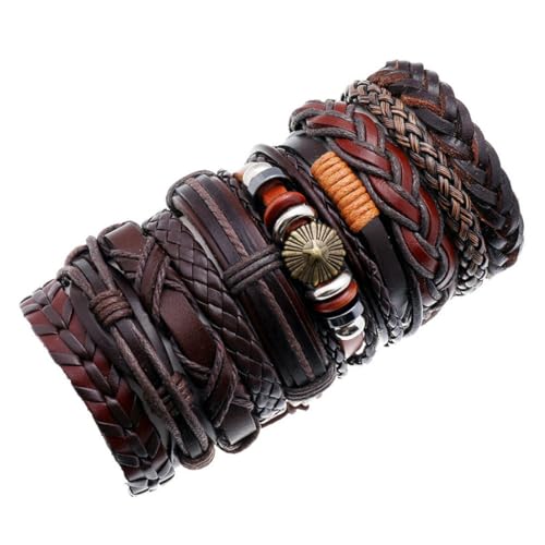 fycouyee Vintage Anzug Rindsleder Armband mehrlagiger Herrenschmuck von fycouyee