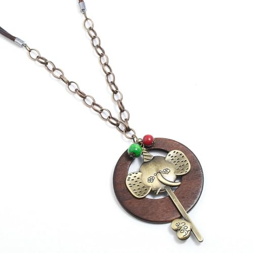 fycouyee Vintage Halskette lange Wachsseil Legierung Elefant Rüssel Halskette Persönlichkeit weiblich von fycouyee