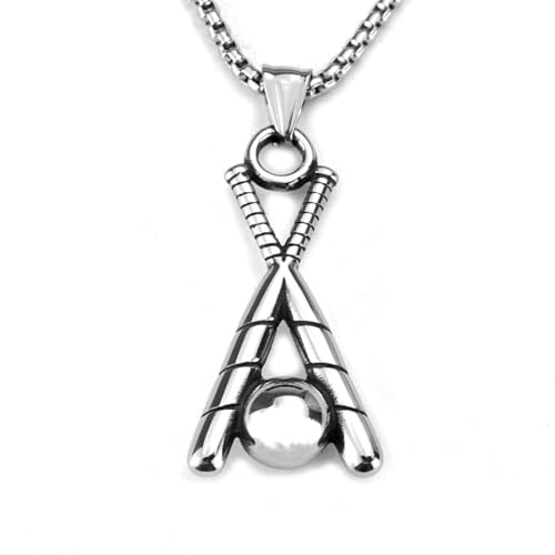 fycouyee Vintage Herrenschmuck Edelstahl Anhänger Statement Baseball Halskette von fycouyee