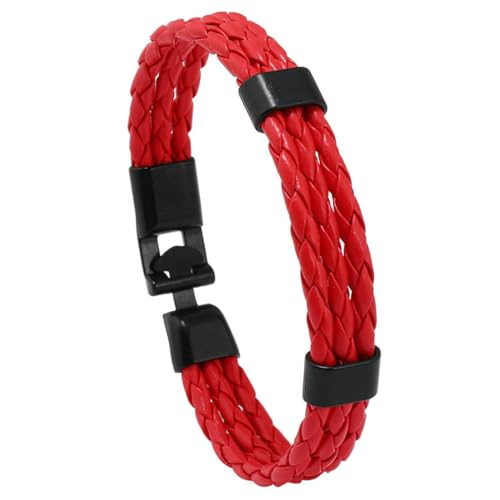 fycouyee Vintage Leder mehrschichtiges Legierung gewebtes Lederarmband Handschmuck von fycouyee