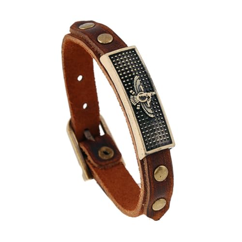 fycouyee Vintage Legierung Leder Armband verstellbares Punk Armband von fycouyee