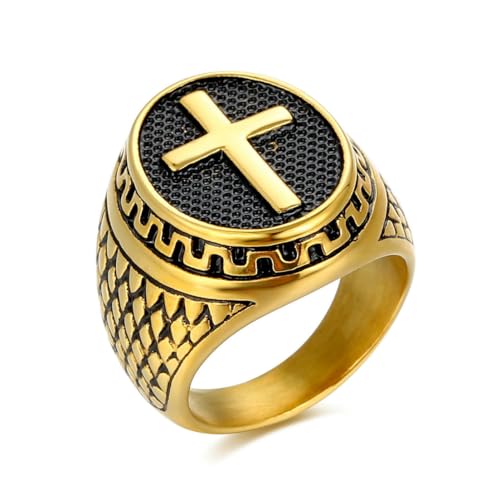 fycouyee Vintage Punk Ring Titan Stahl Kreuzring fycouyee Vintage Punk Ring Titan Stahl Kreuzring von fycouyee