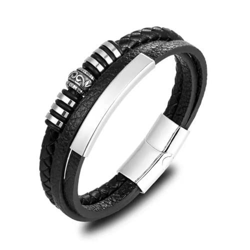 fycouyee Vintage gewebtes Herrenleder Seil Armband Magnetschnalle geflochtenes Armband von fycouyee