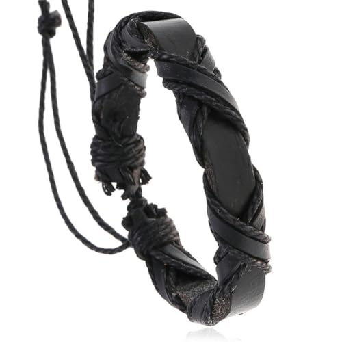 fycouyee Vintage gewebtes Rindsleder Armband personalisiert Hip Hop Paar Armband Schmuck von fycouyee