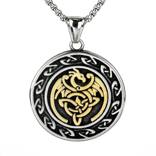 fycouyee Vintage stainless steel man personality medallion Celtic knot dragon necklace fycouyee Vintage stainless steel man personality medallion Celtic knot dragon necklace von fycouyee
