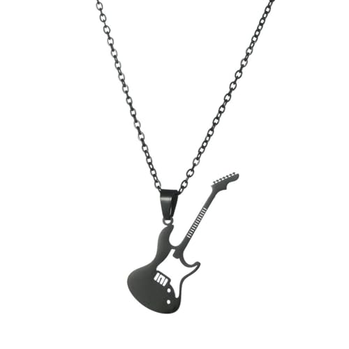 fycouyee Volksmode Edelstahl Musik Gitarre Jugend Traum Jagd Inspirierende Schlüsselbein Halskette Schmuck von fycouyee
