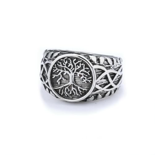 fycouyee Wikinger Baum des Lebens Weinrebe Ring aus Edelstahl von fycouyee