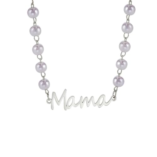 fycouyee crowd design luxus mode persönlichkeit mama text perle edelstahl anhänger halskette von fycouyee