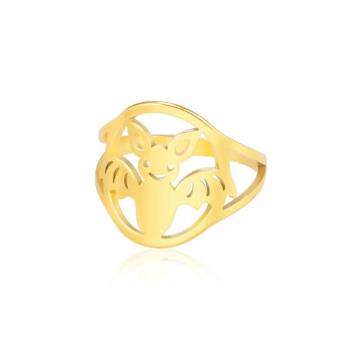 fycouyee hohle süße Strichmännchen Fledermaus Edelstahl Ring fycouyee hohle süße Strichmännchen Fledermaus Edelstahl Ring von fycouyee