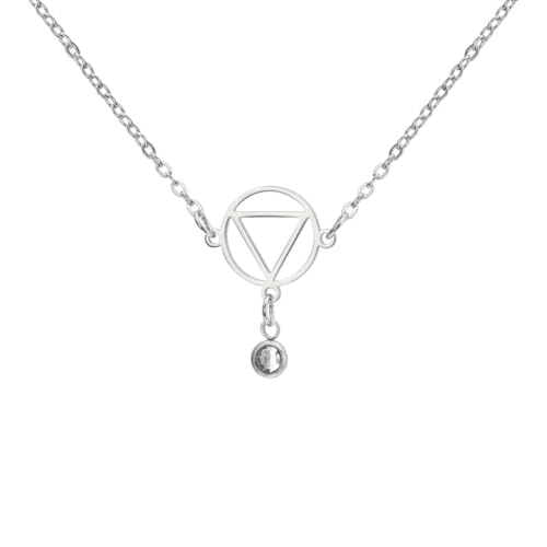 fycouyee hohler dreifach durchbrochener Ring Dreieck Anhänger Diamant Anhänger Edelstahl Halskette von fycouyee