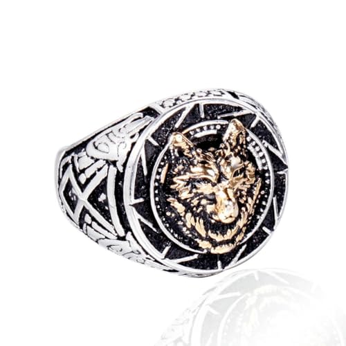 fycouyee men's stainless steel rings with lion head pattern von fycouyee