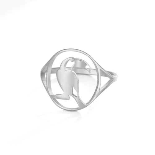 fycouyee mode frauen einfache mode persönlichkeit vogel form edelstahl ring von fycouyee