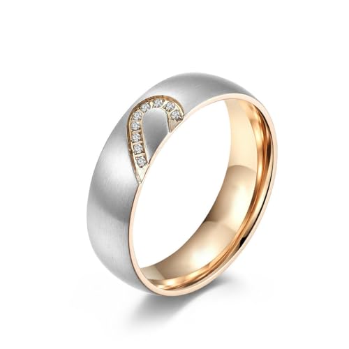 jewelry titanium steel couple ring heart shaped von fycouyee