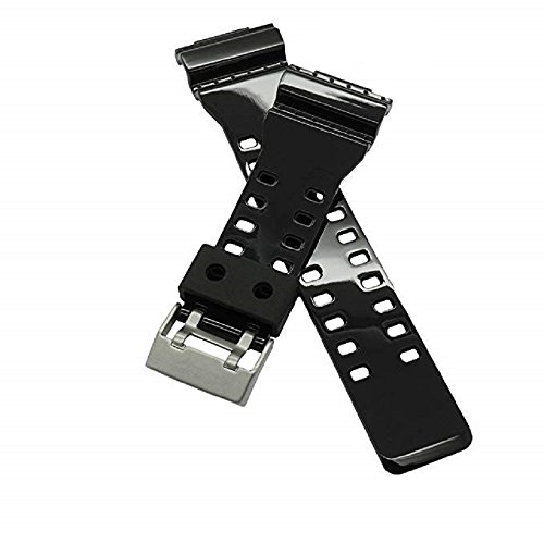 g24 Shinning Ersatz-Uhrenarmband, 16 mm, passend für G-Shock GA-100 GA-300 GA-120 GA-110C GD-100 GAC-100 GA-120BB | Gshock GA100 GA300 GA120 GD100 GAC100 GA120BB, Schwarz, 16mm von g24