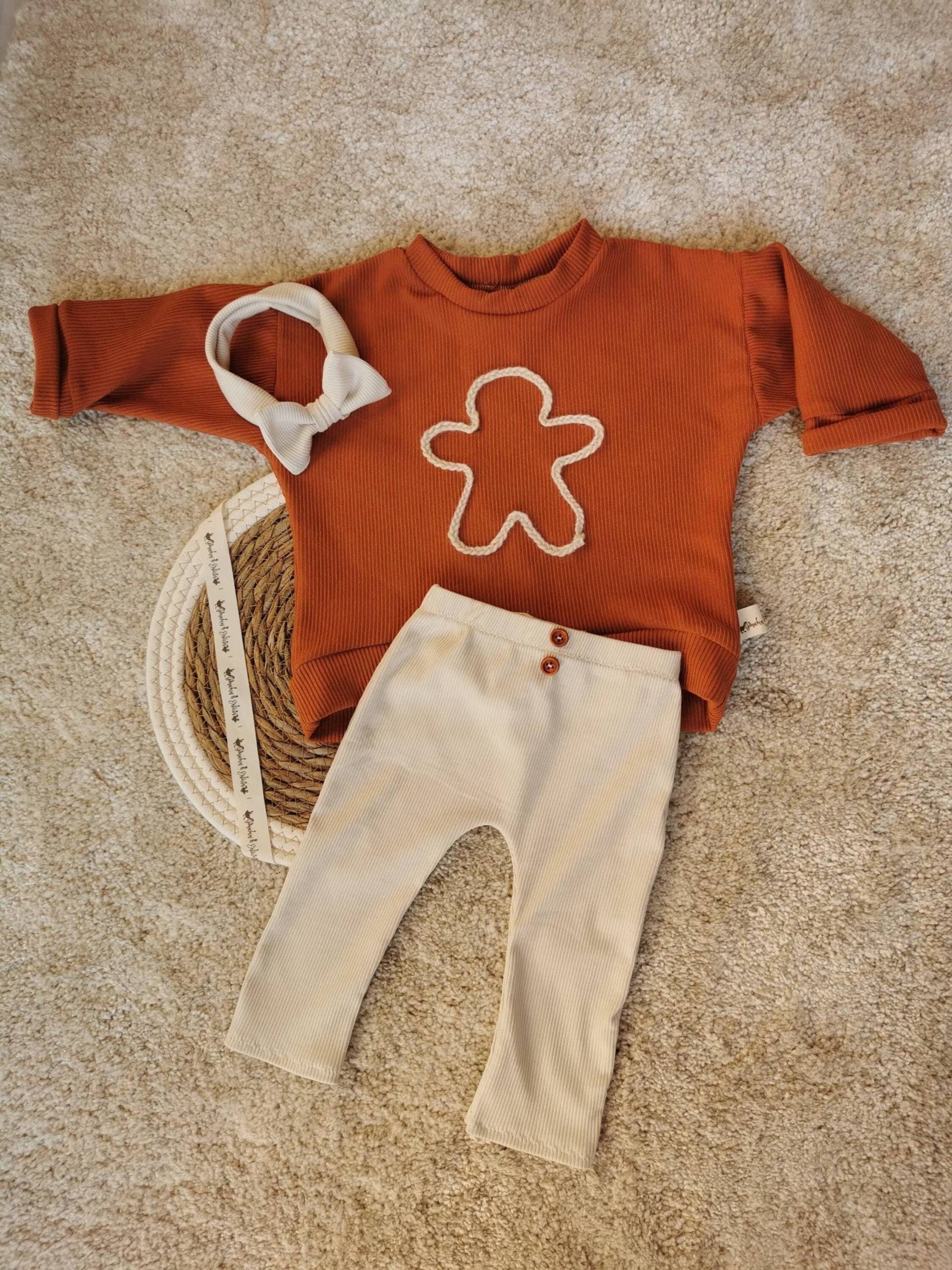 Christmas Sweater Weihnachtspulli Baby My Firtst Erstes Weihnachten Weihnachtsoutfit Weihnachtsset Xmas Pulli Lebkuchen von gaenschenentlein