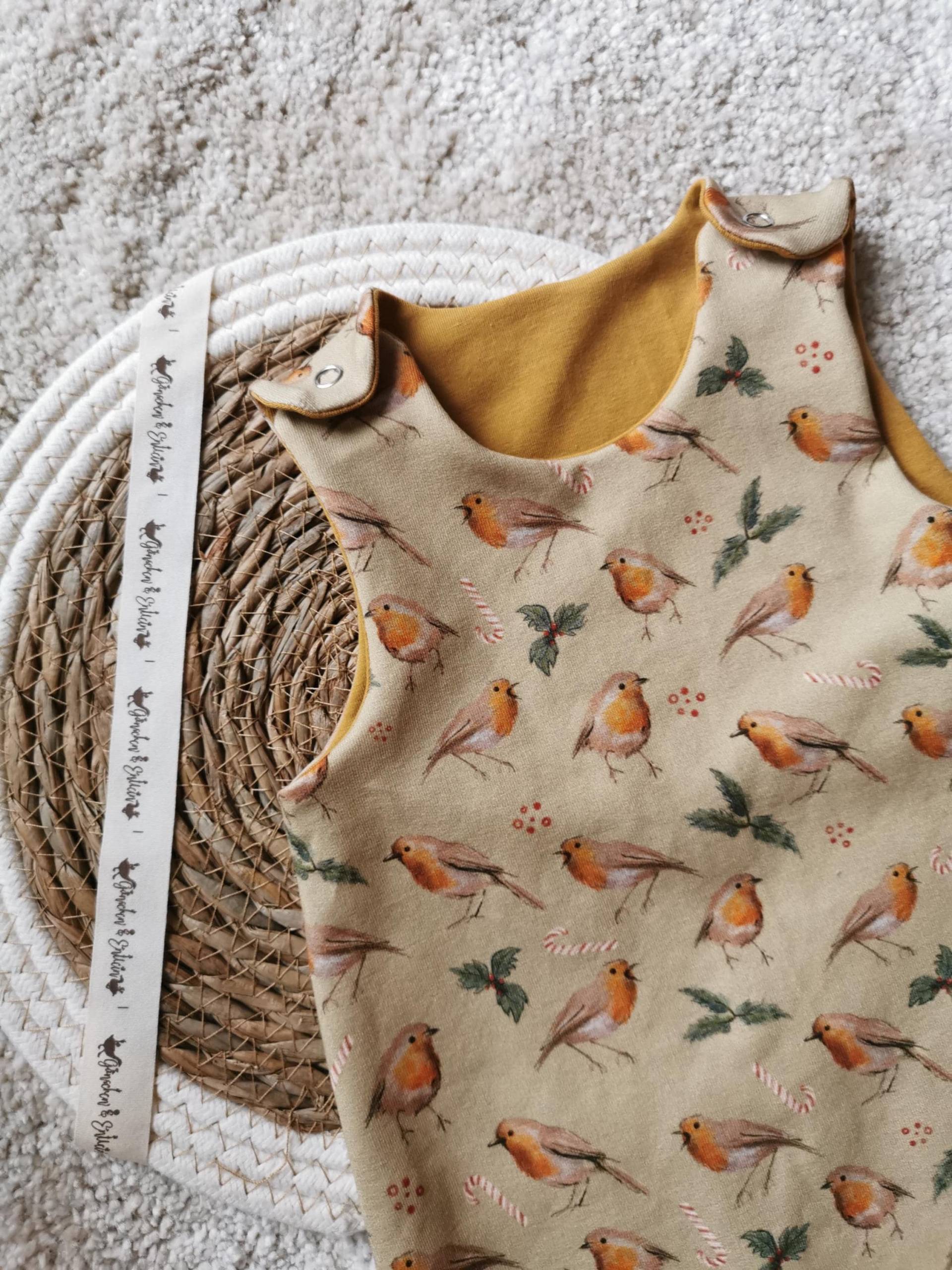 strampler Baby Romper Cosy Waldtiere Gänse Boho von gaenschenentlein