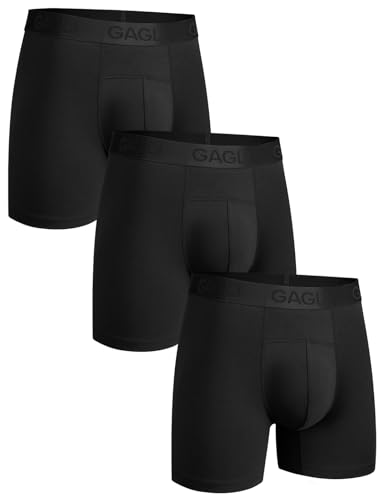 GAGLI® Boxershorts Herren, Atmungsaktive Unterhosen Männer, Boxershorts Herren Waumwolle Modal, Weiche Herren Unterhosen mit Comfort Flex Bund, Feuchtigkeitsableitend Boxershorts Herren 3er Pack von gagli