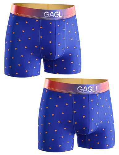 gagli Herren Unterwäsche Boxer Briefs: Atmungsaktive Unterwäsche für Männer mit weichem Elastikbund, feuchtigkeitsableitend 2er-Pack (DE/NL/SE/PL, Alphanumerisch, M, Regular, Regular, Marineblau) von gagli
