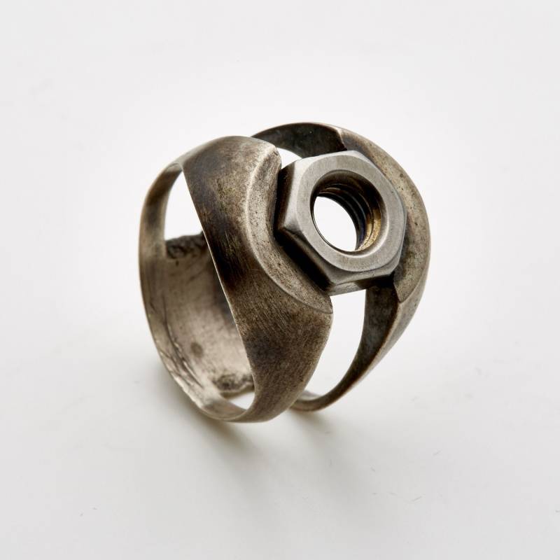 Open S Nut Signet Ring-Mechaniker Ring-Power Ring-Biker Ring-steampunk-Mad Max-Burning Man-Für Biker-Mj von galbarash