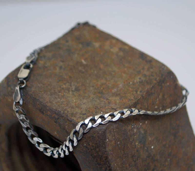 Panzerarmband-Herren Silber Armband-6, 6W-Panzer-LinksBasic Armband-Für Mann-Rugged-Silber Panzerarmband-Cool-Hipster-No Fuss von galbarash