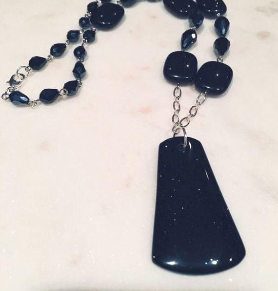 Blau Goldstone Und Kristall Halskette Blau Goldstone Und Kristall Halskette von galejohnston