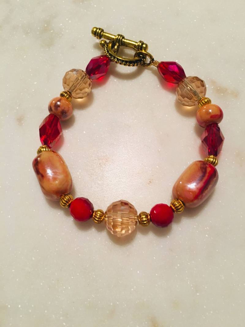 Rot & Gelb Glas Bead Armband Rot & Gelb Glas Bead Armband von galejohnston