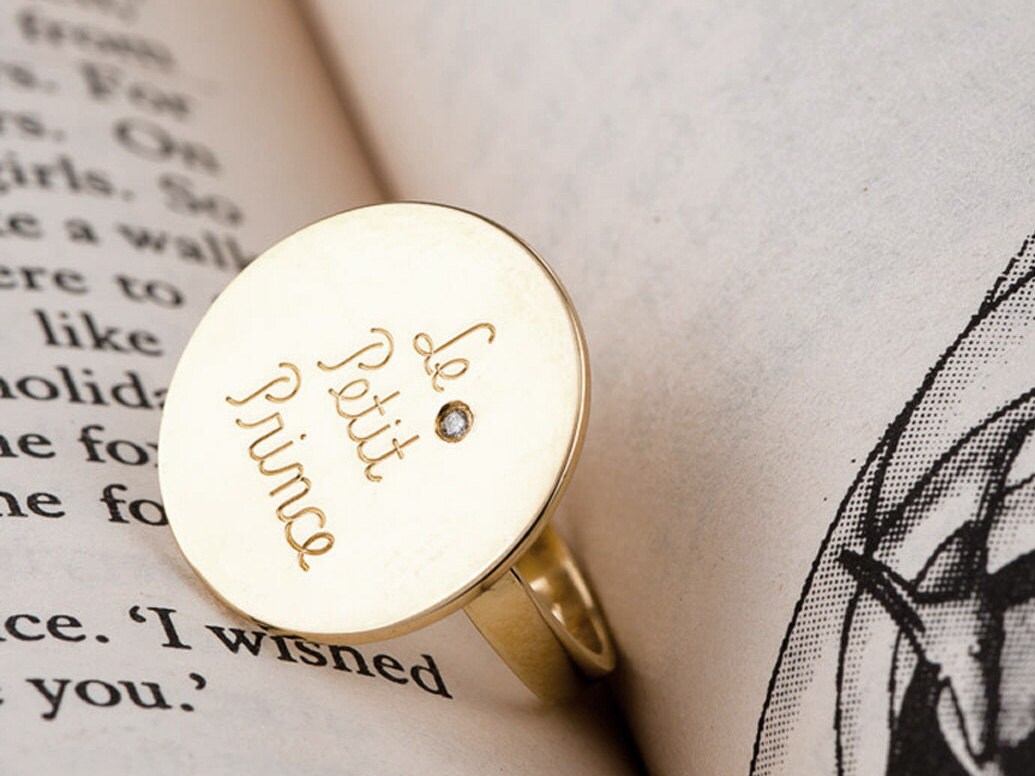 18K Gold Talisman - Disc Ring Unisex Le Petit Prince von galpadani