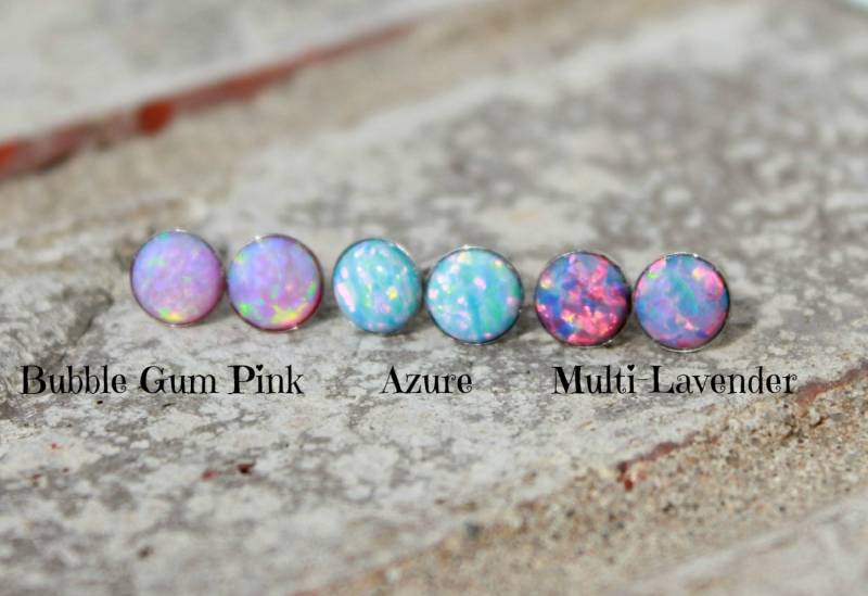 6mm Opal Ohrring ~ Opal Stud Ohrring Zierliche - Edelstein Ohrringe Wähle Deinen Ohrstecker von galwaydesigns