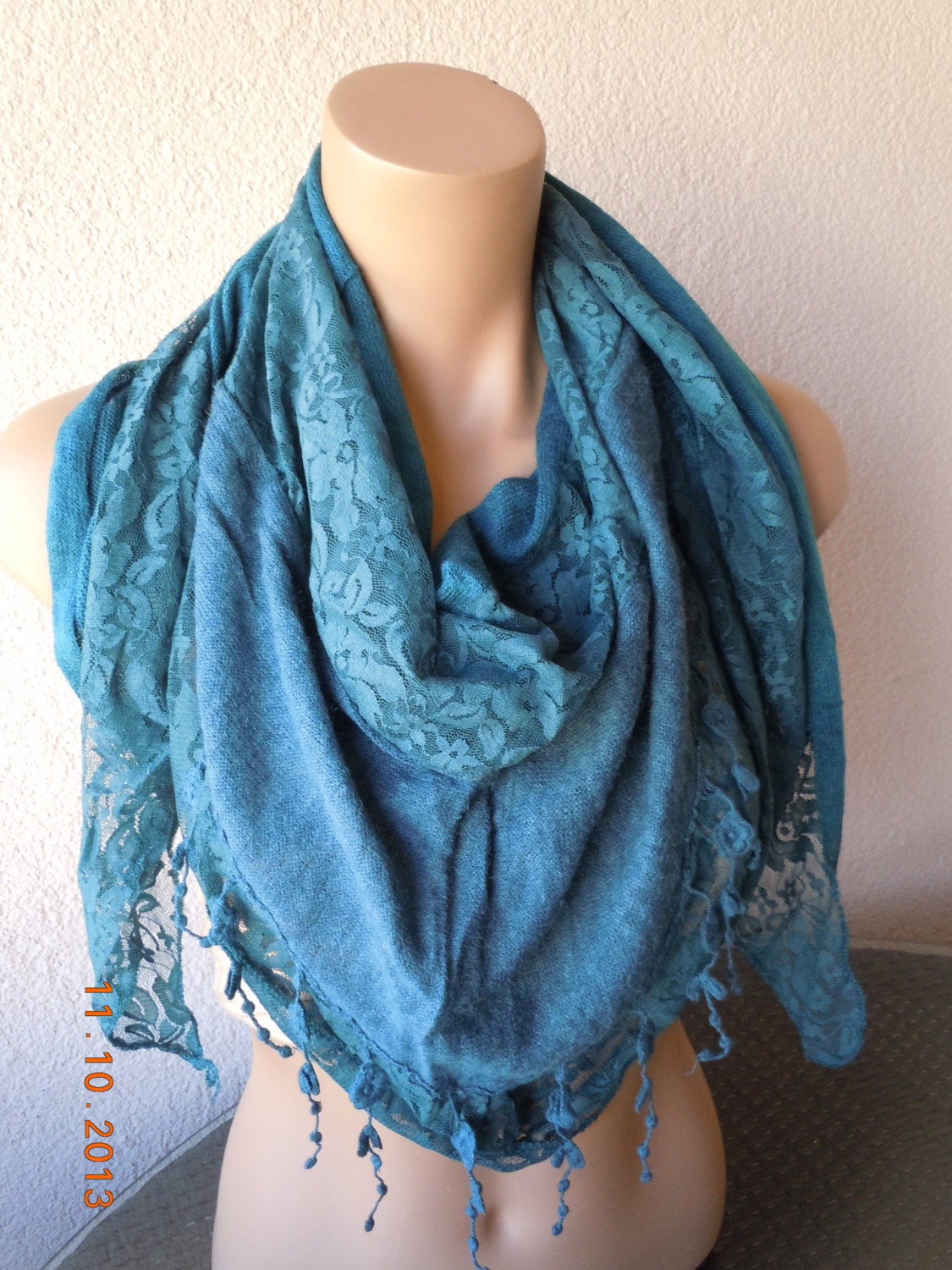 Blaue Spitze Schal, Frauen Frauenschal, Winter-Zubehör, Geschenk-Ideen von gameofscarves