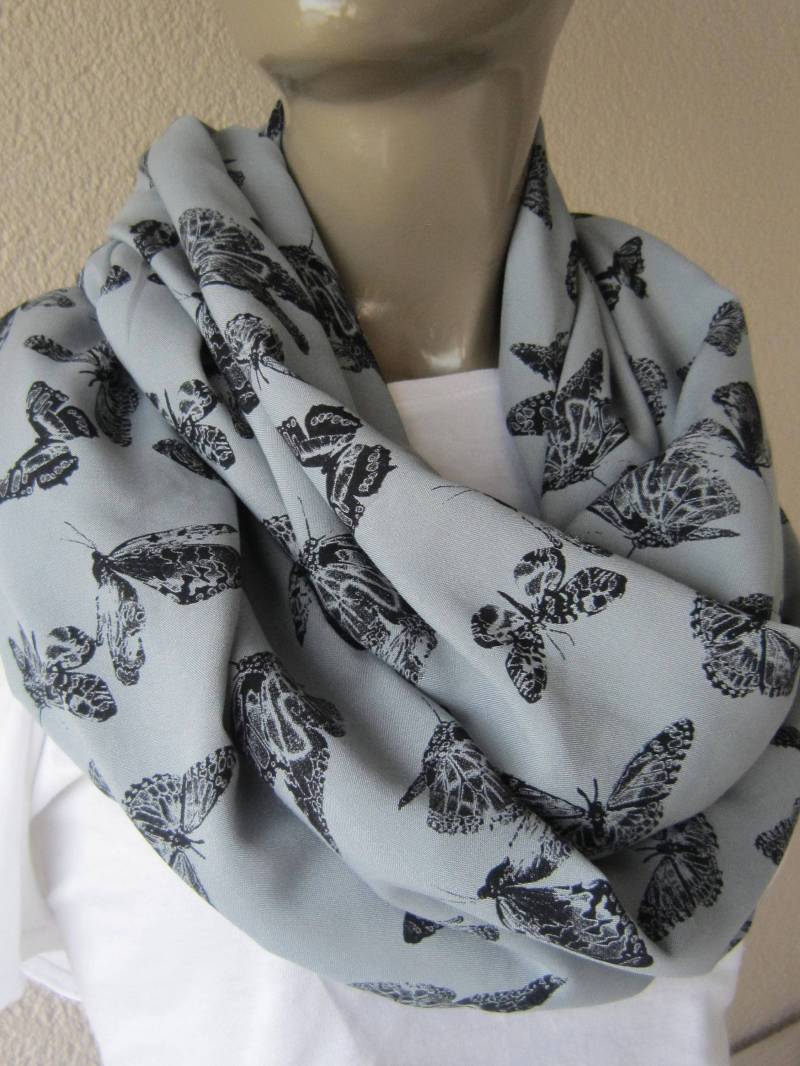 Damen Infinity Grauer Schmetterling Schal Herbst Mode Damenschal Geschenk Für Sie Weihnachten Frauen Damen Infinity Grauer Schmetterling Schal Herbst Mode Damenschal Geschenk Für Sie Weihnachten Frauen von gameofscarves