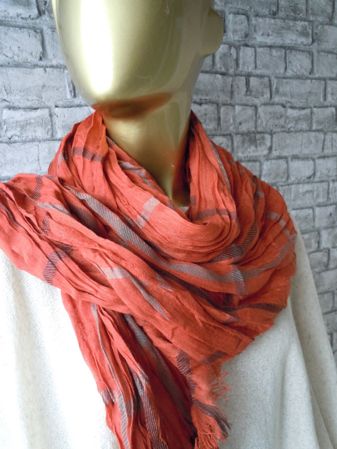 Orange Karierte Männer Schal, Tartan Karierten Accessoires, Mode, Geschenk Für Ihren Frauen Und Schal Orange Karierte Männer Schal, Tartan Karierten Accessoires, Mode, Geschenk Für Ihren Frauen Und Schal von gameofscarves