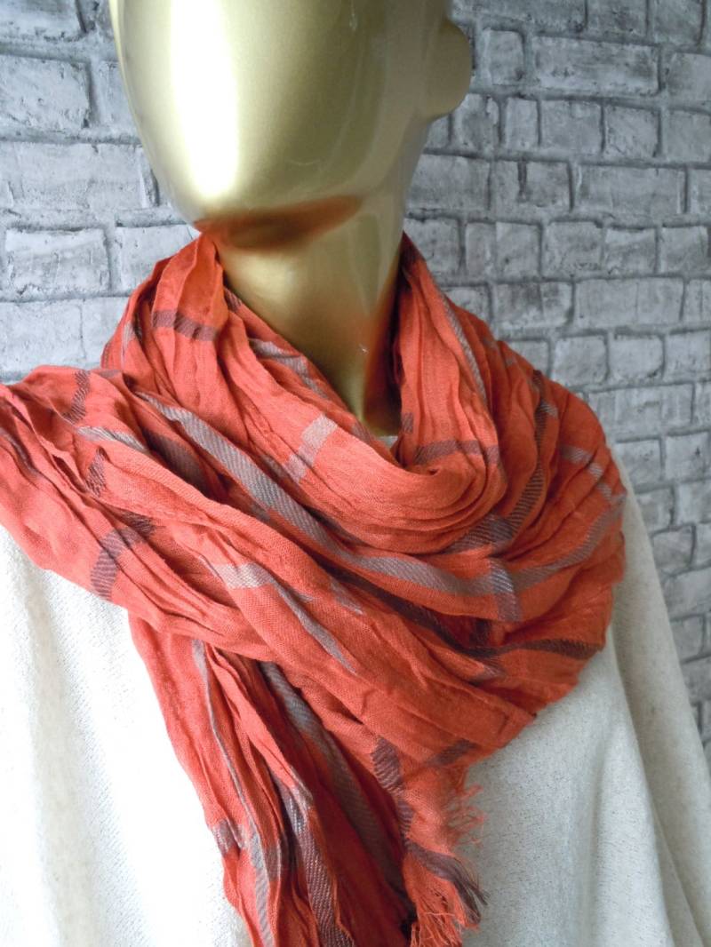 Orange Karierte Männer Schal, Tartan Karierten Accessoires, Mode, Geschenk Für Ihren Frauen Und Schal von gameofscarves
