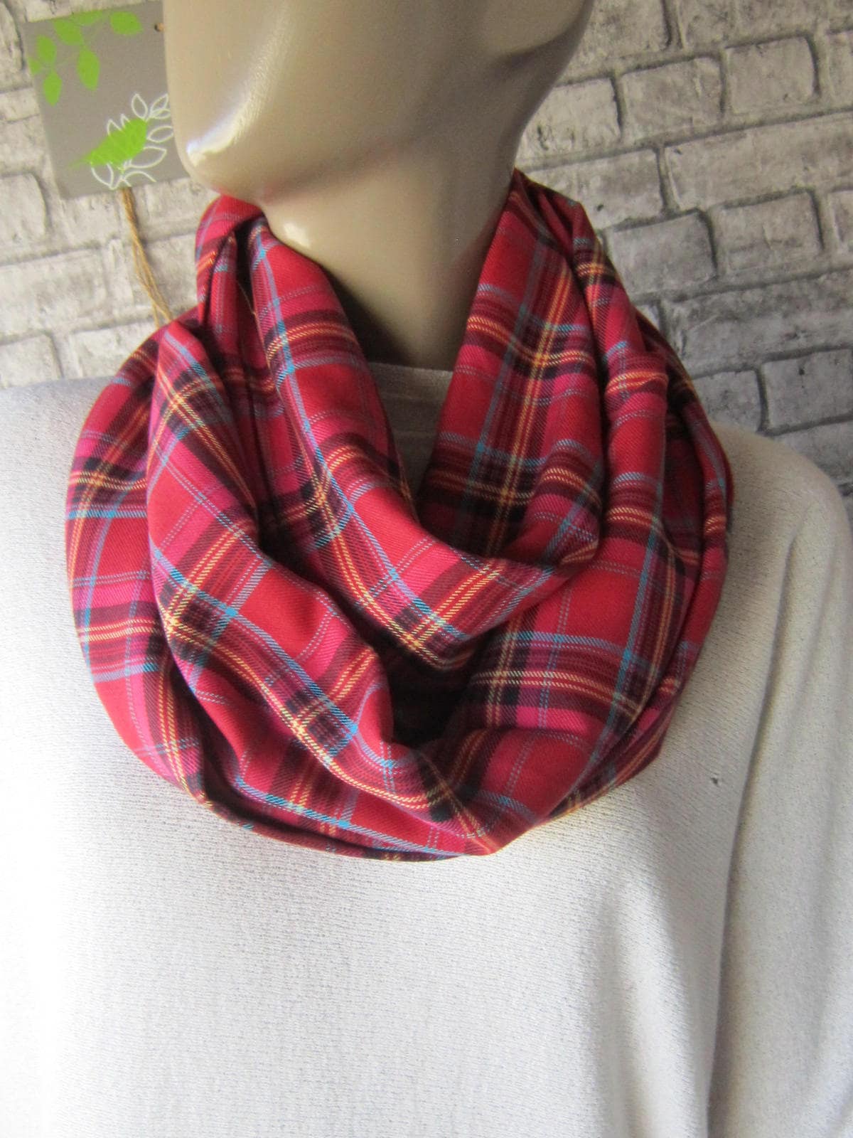 Rote Tartan Karierten Schal, Frauen Infinity Geschenk-Schals, Weihnachtsgeschenk Rote Tartan Karierten Schal, Frauen Infinity Geschenk-Schals, Weihnachtsgeschenk von gameofscarves